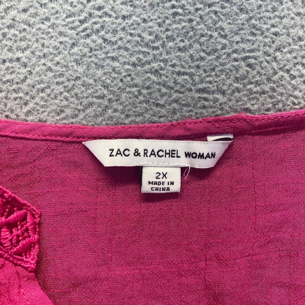 Zac and Rachel Women's Pink Long Sleeve Casual Blouse Size 2X,lightweight - Picture 3 of 8
